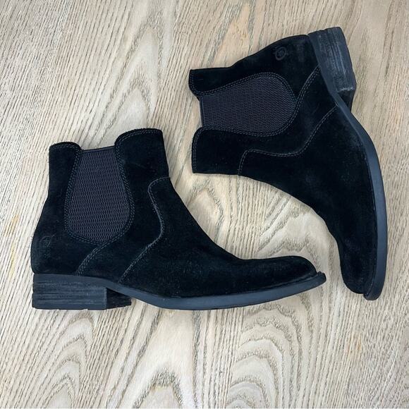 Born Bresson Suede Chelsea Boot Pull On Black Ankle Bootie Women’s 7 - Picture 10 of 13